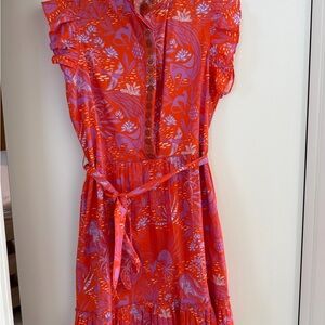 Sheridan French Sz L new Red and Purple Floral Dress